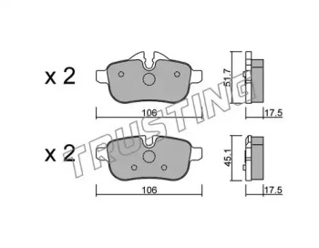 Комплект тормозных колодок TRUSTING 937.0