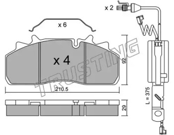 Комплект тормозных колодок TRUSTING 947.0W