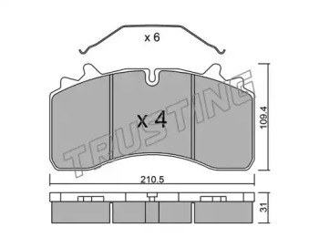 Комплект тормозных колодок TRUSTING 948.0