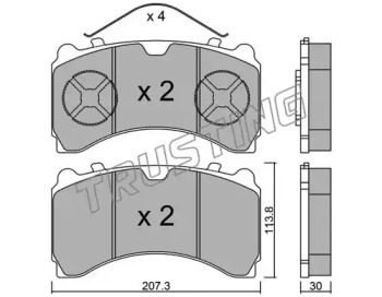 Комплект тормозных колодок TRUSTING 951.0