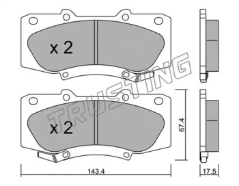 Комплект тормозных колодок TRUSTING 953.0
