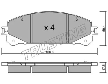 Комплект тормозных колодок TRUSTING 954.0