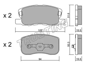 Комплект тормозных колодок TRUSTING 956.0