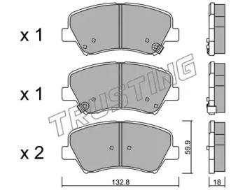 Комплект тормозных колодок TRUSTING 960.0