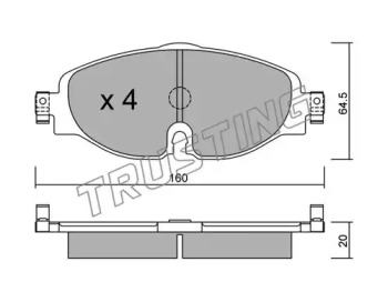 Комплект тормозных колодок TRUSTING 966.0