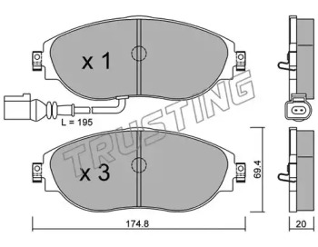 Комплект тормозных колодок TRUSTING 968.0