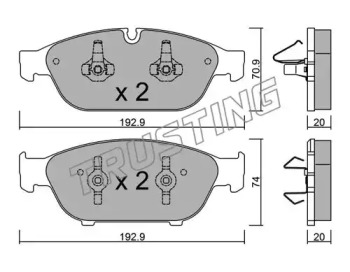 Комплект тормозных колодок TRUSTING 969.0