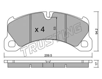 Комплект тормозных колодок TRUSTING 972.0