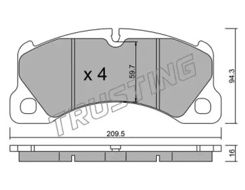 Комплект тормозных колодок TRUSTING 973.0