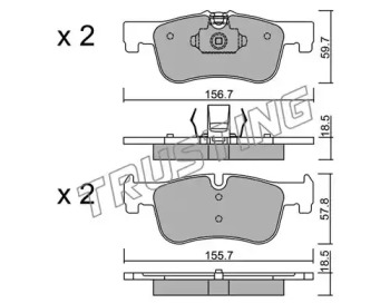 Комплект тормозных колодок TRUSTING 975.0