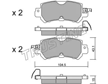 Комплект тормозных колодок TRUSTING 986.0