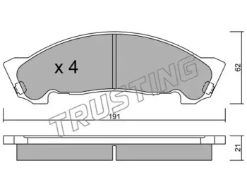 Комплект тормозных колодок TRUSTING 988.0