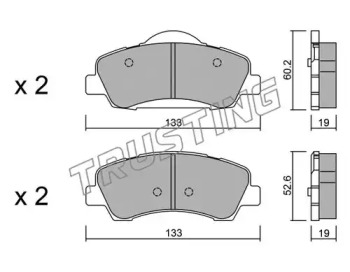 Комплект тормозных колодок TRUSTING 998.0