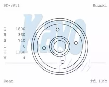 Тормозный барабан KAVO PARTS BD-8851