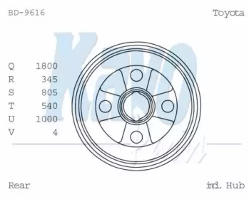 Тормозный барабан KAVO PARTS BD-9616