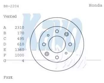 Тормозной диск KAVO PARTS BR-2204