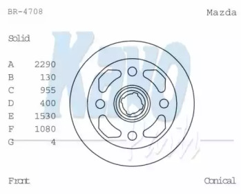 Тормозной диск KAVO PARTS BR-4708