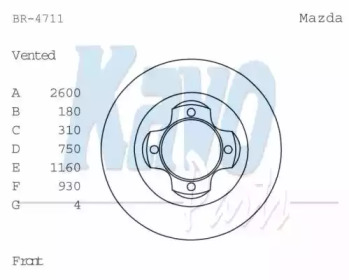 Тормозной диск KAVO PARTS BR-4711