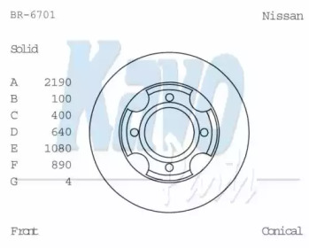 Тормозной диск KAVO PARTS BR-6701