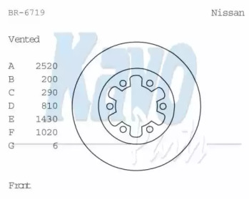 Тормозной диск KAVO PARTS BR-6719