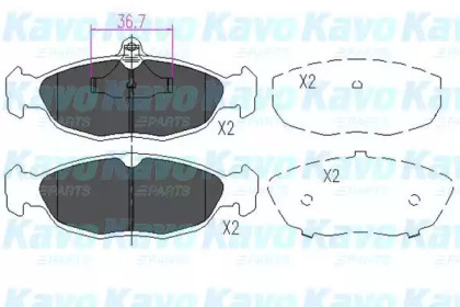 Комплект тормозных колодок KAVO PARTS KBP-1005