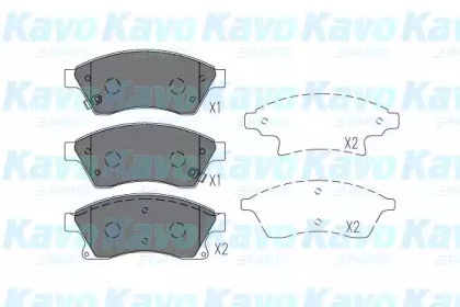 Комплект тормозных колодок KAVO PARTS KBP-1018