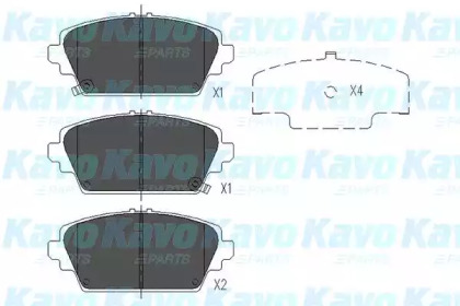 Комплект тормозных колодок KAVO PARTS KBP-2012