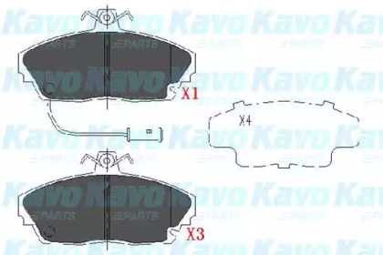 Комплект тормозных колодок KAVO PARTS KBP-2019