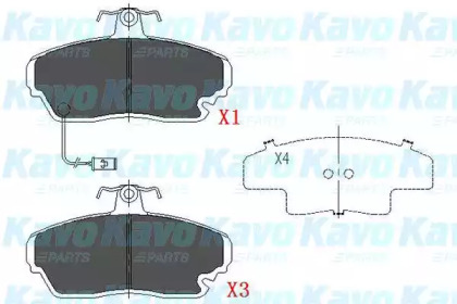 Комплект тормозных колодок KAVO PARTS KBP-2021