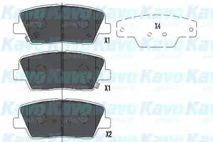 Комплект тормозных колодок KAVO PARTS KBP-3034