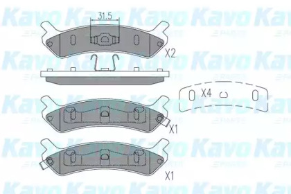 Комплект тормозных колодок KAVO PARTS KBP-3043