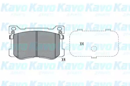 Комплект тормозных колодок, дисковый тормоз KAVO PARTS KBP-3048