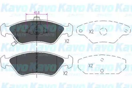 Комплект тормозных колодок KAVO PARTS KBP-4009