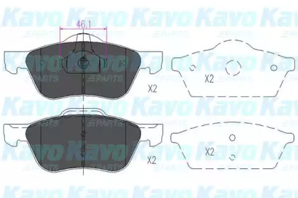 Комплект тормозных колодок KAVO PARTS KBP-6560