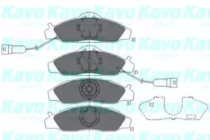 Комплект тормозных колодок KAVO PARTS KBP-7502