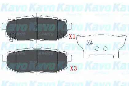 Комплект тормозных колодок KAVO PARTS KBP-8022