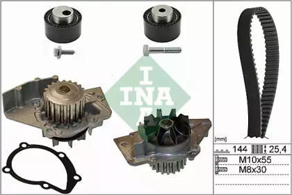 Водяной насос + комплект зубчатого ремня INA 530 0235 30