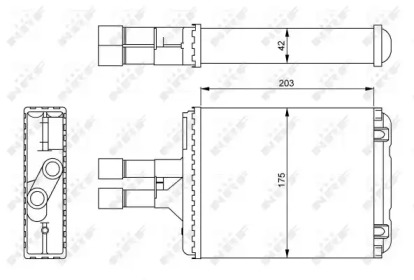 Теплообменник, отопление салона NRF 54242