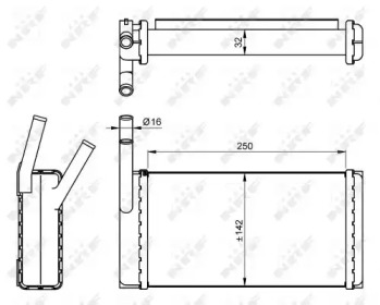 Теплообменник, отопление салона NRF 54265