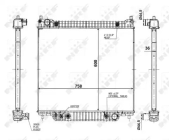 Радиатор, охлаждение двигателя NRF 56026