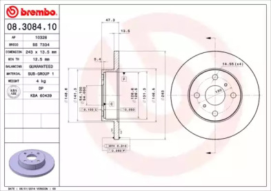 Тормозной диск A.B.S. 08.3084.10