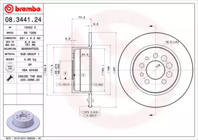 Тормозной диск A.B.S. 08.3441.24