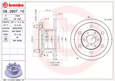 Тормозной диск A.B.S. 08.3907.10