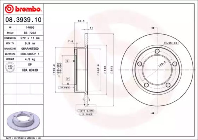 Тормозной диск A.B.S. 08.3939.10