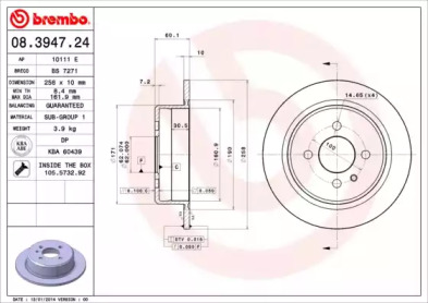 Тормозной диск A.B.S. 08.3947.24