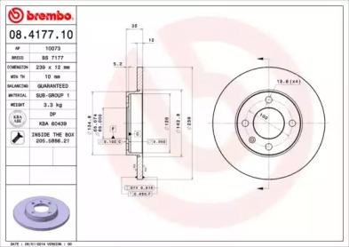 Тормозной диск A.B.S. 08.4177.10