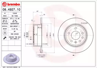 Тормозной диск A.B.S. 08.4927.10