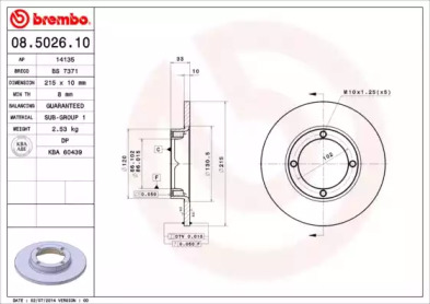 Тормозной диск A.B.S. 08.5026.10