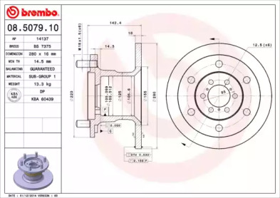 Тормозной диск A.B.S. 08.5079.10