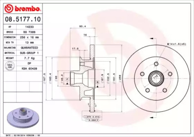 Тормозной диск A.B.S. 08.5177.10